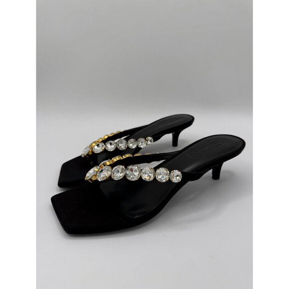 Versace 55mm crystal-embellished thong mules sandals - Picture 5 of 15